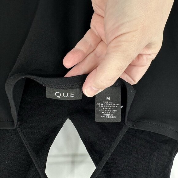 vintage 90s y2k SLINKY BLACK DRESS asymmetrical hem spaghetti strap lbd M - Picture 9 of 9